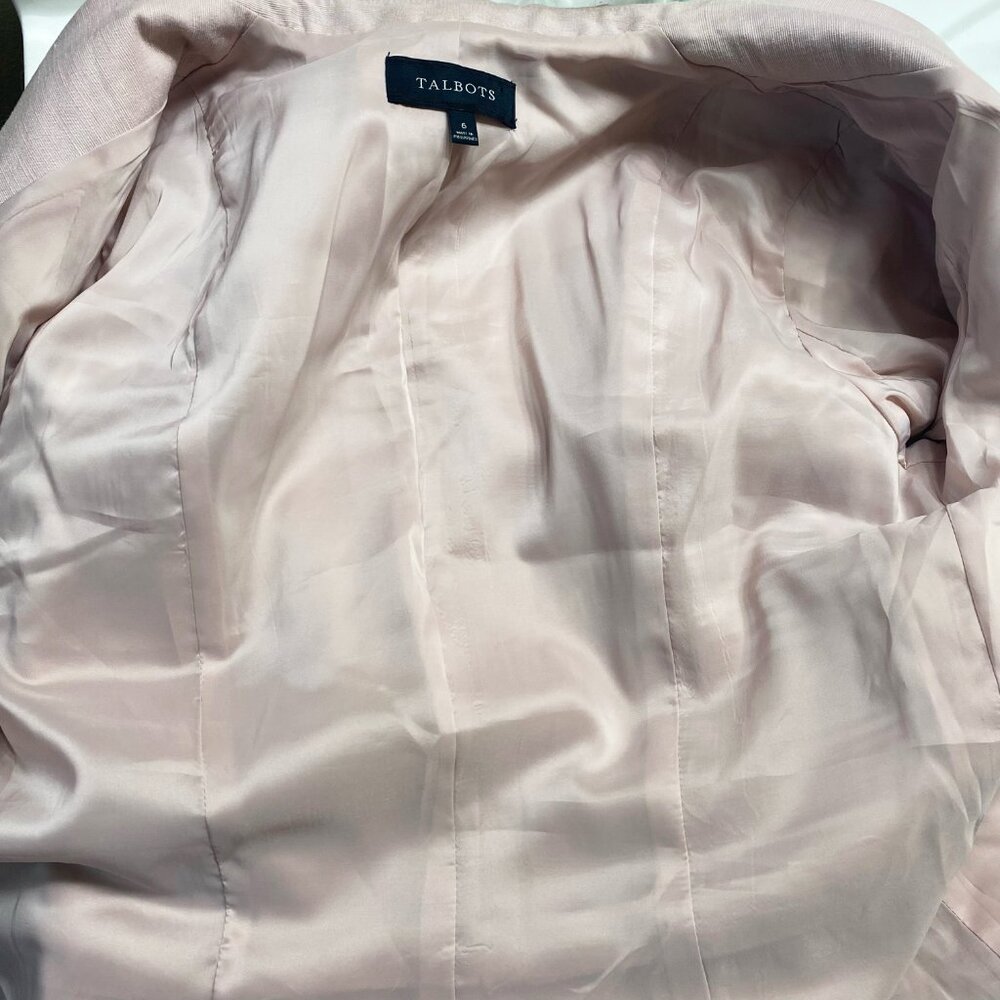 Talbots Linen Blend Pink Double Button Blazer - image 8